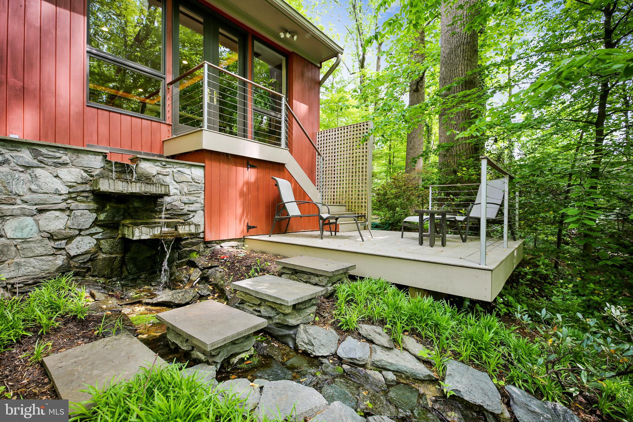 6517 Wiscasset Road Bethesda, MD 20816 - Photo 45 of 51 Deck Overlooking Waterfall
