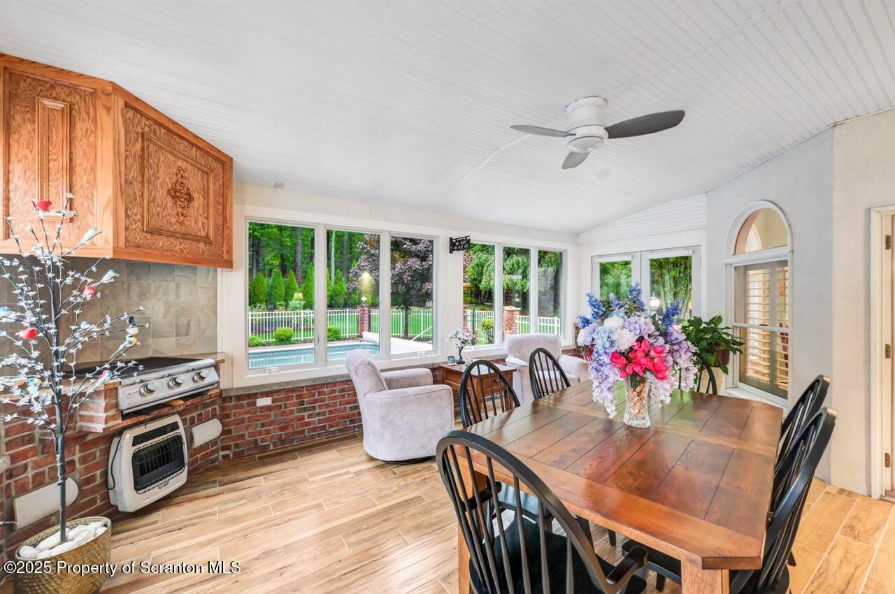 922 Old Logger Road Moscow, PA 18444 - Photo 41 of 93 a view of a dining room with furniture window and outside view