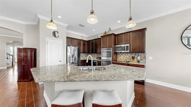a living room with furniture and a couch