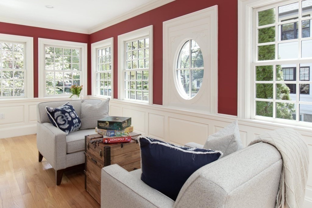 43 Carlton Road Newton, MA 02468 - Photo 4 of 23 a living room with furniture and a large window