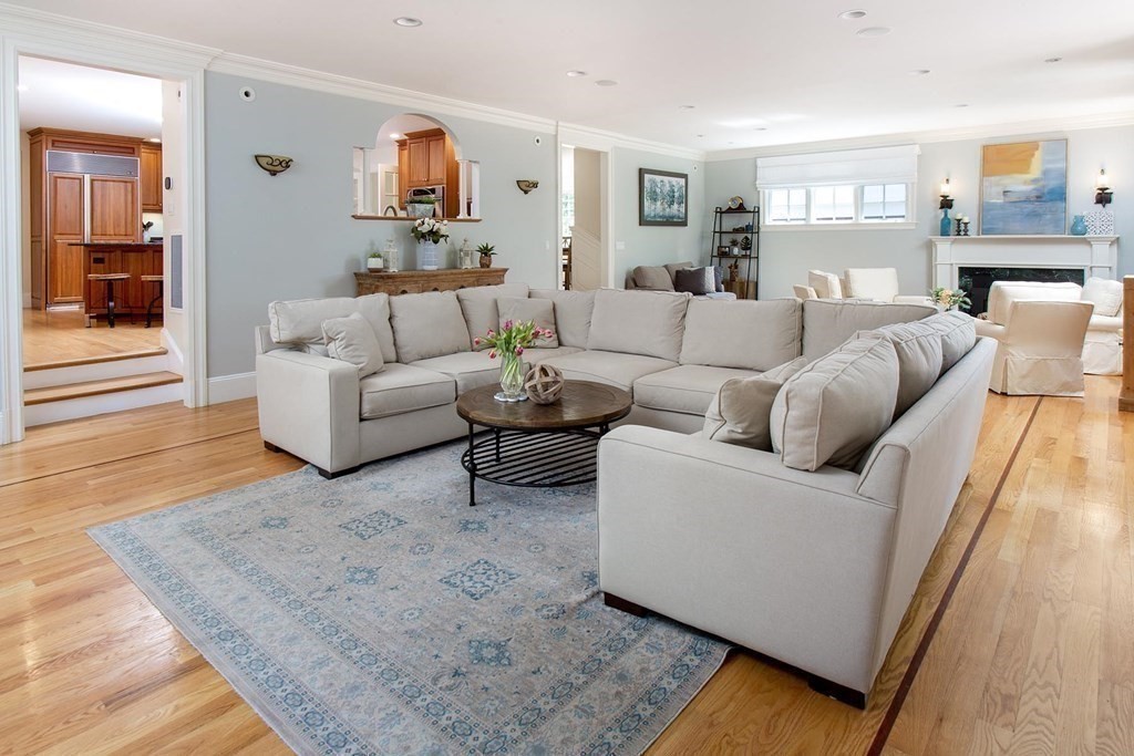43 Carlton Road Newton, MA 02468 - Photo 8 of 23 a living room with furniture and a wooden floor