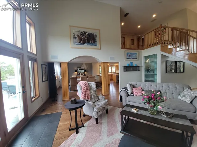 a living room with furniture