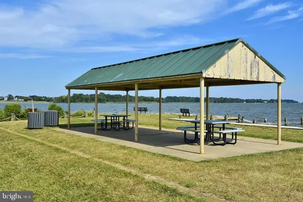 a view of a park with swings