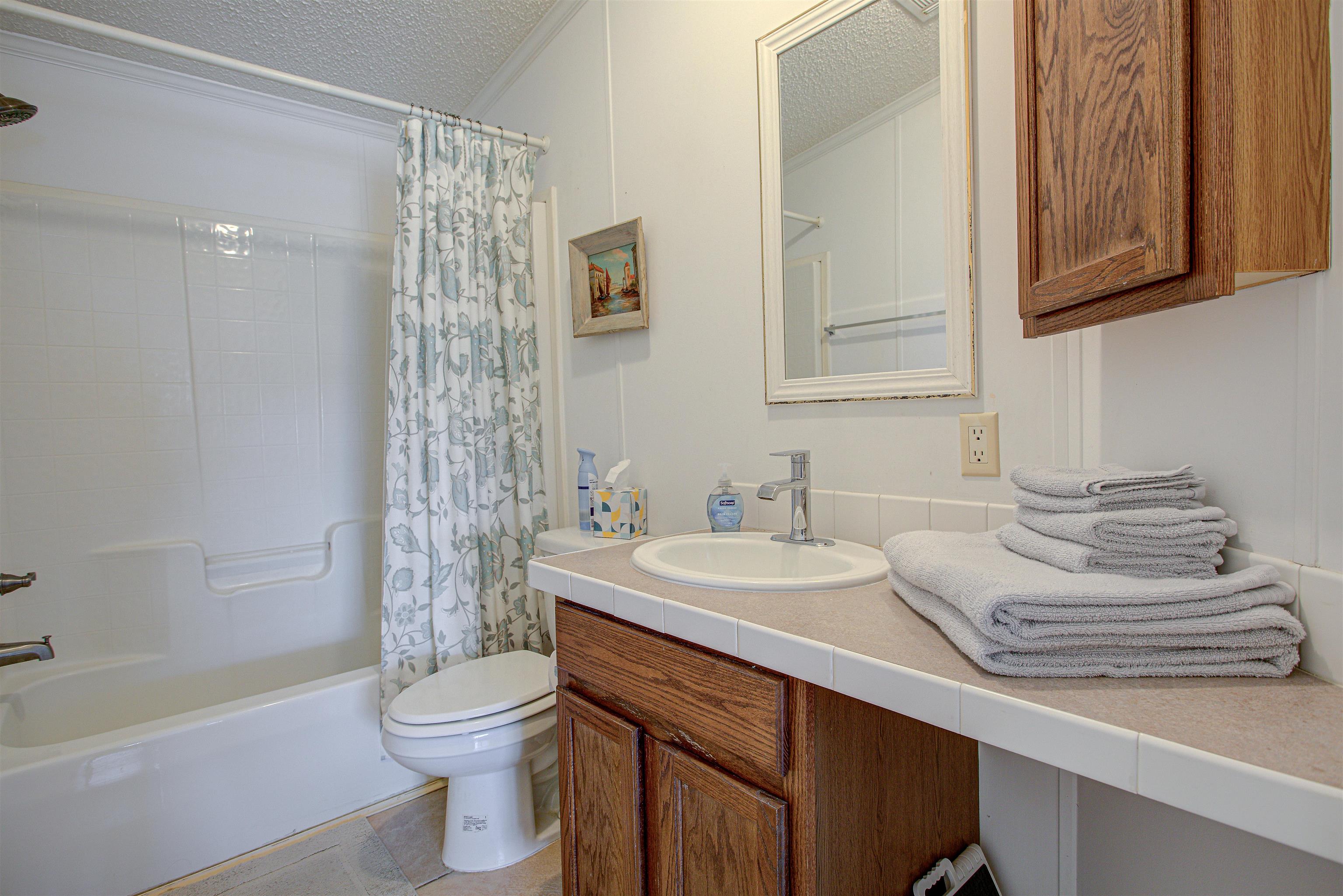 6347 Salado Road St. Augustine, FL 32080 - Photo 17 of 40 a bathroom with a sink a toilet and shower