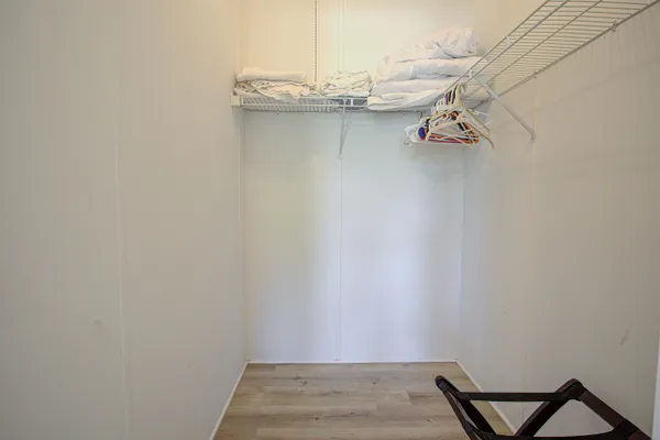 a view of a room with rack on the wall