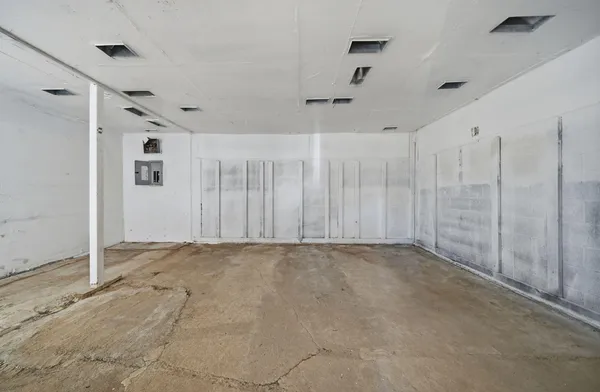 a view of a room with a mountain