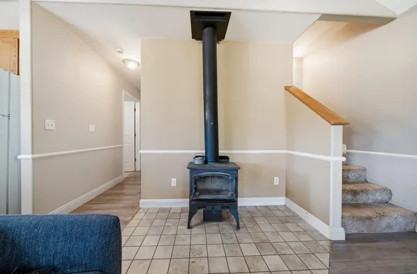 a workspace with wooden floor