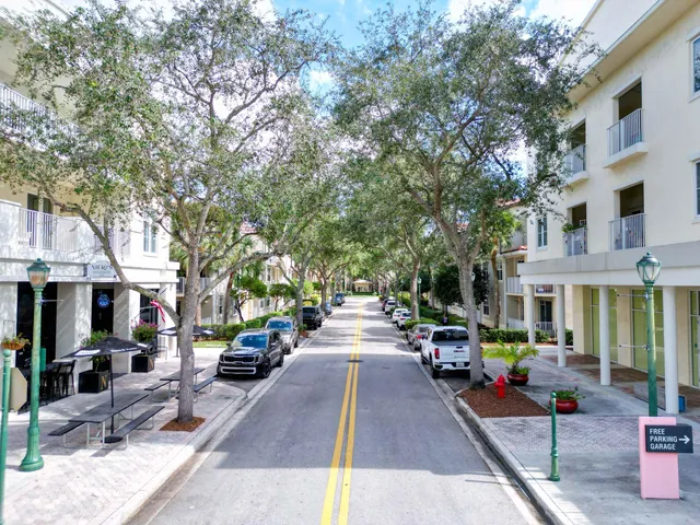 a view of road and trees