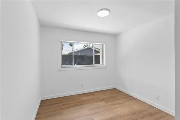 an empty room with a window