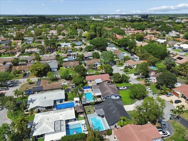 an aerial view of a city