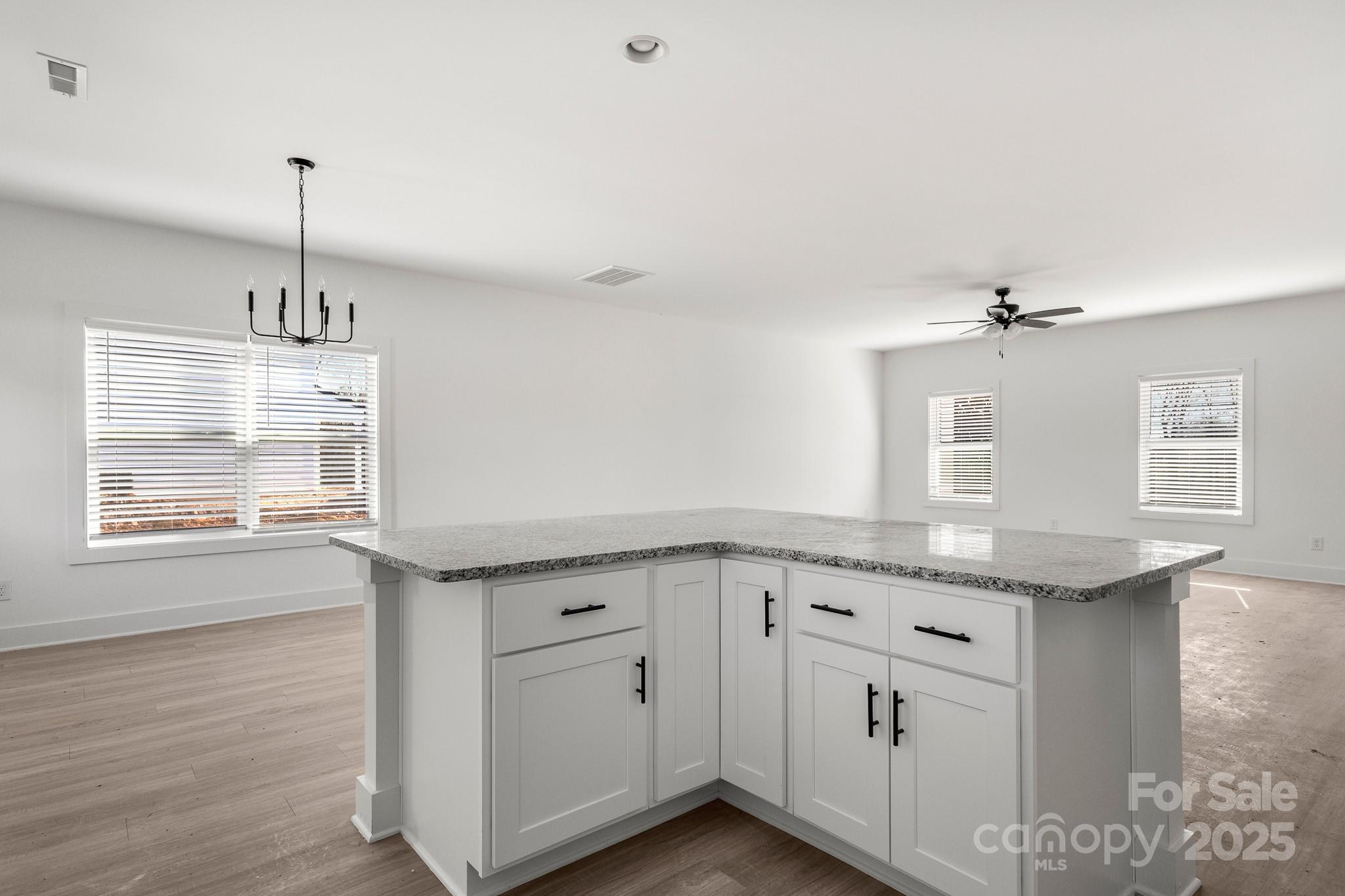 3307 Old Pageland Monroe Road Monroe, NC 28112 - Photo 11 of 35 a kitchen with granite countertop a sink cabinets and wooden floor