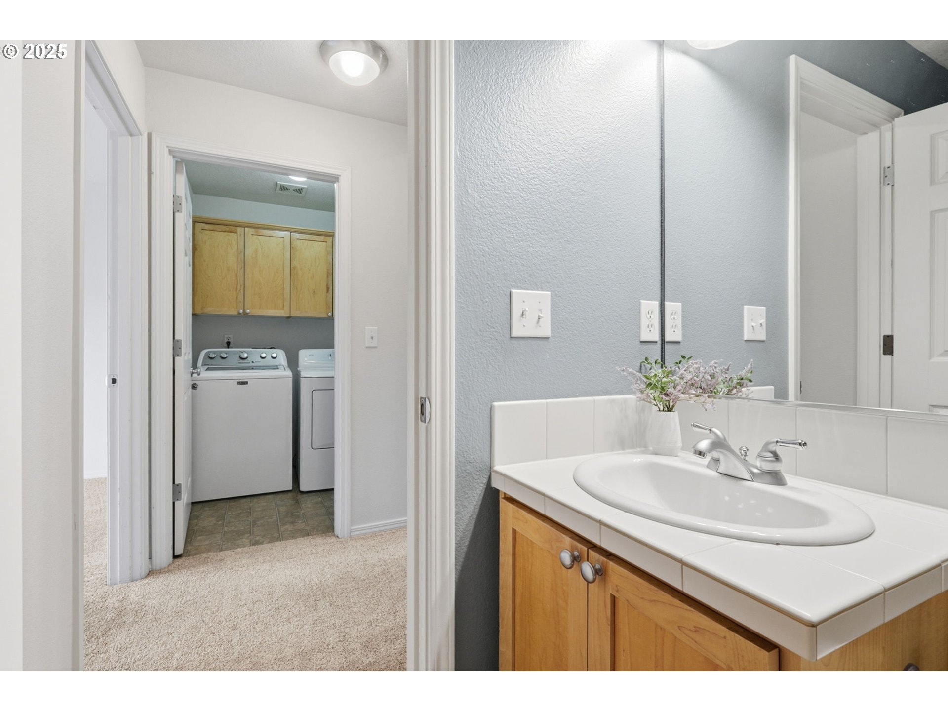 1706 Southwest 172nd Terrace Beaverton, OR 97003 - Photo 27 of 45 a bathroom with a sink and a mirror