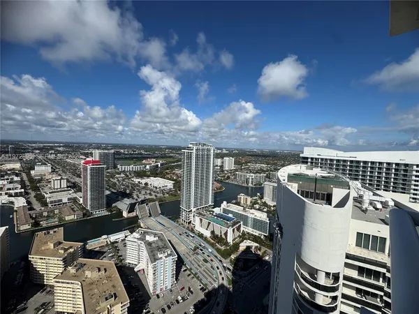 a view of a city from a balcony