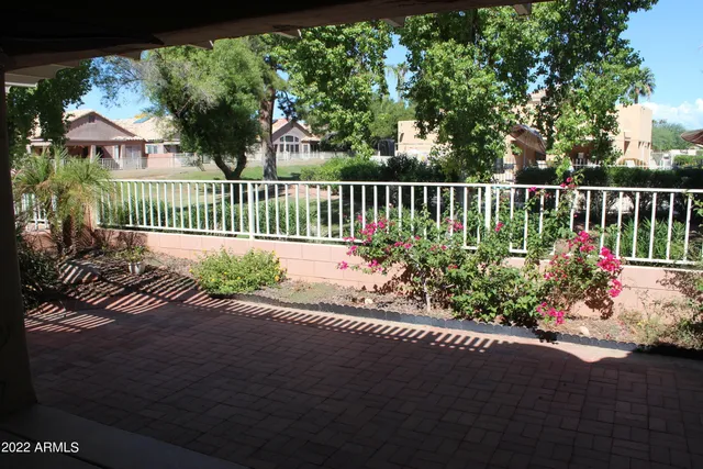 a view of a porch with a yard