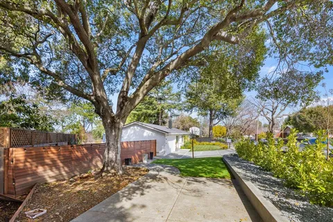 a view of a back yard of the house