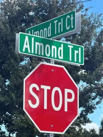 a view of a red sign board