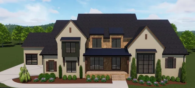 front view of a house with a yard