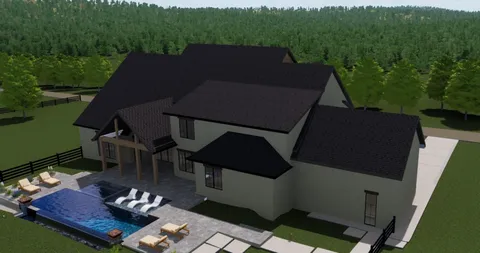 a view of a patio in backyard