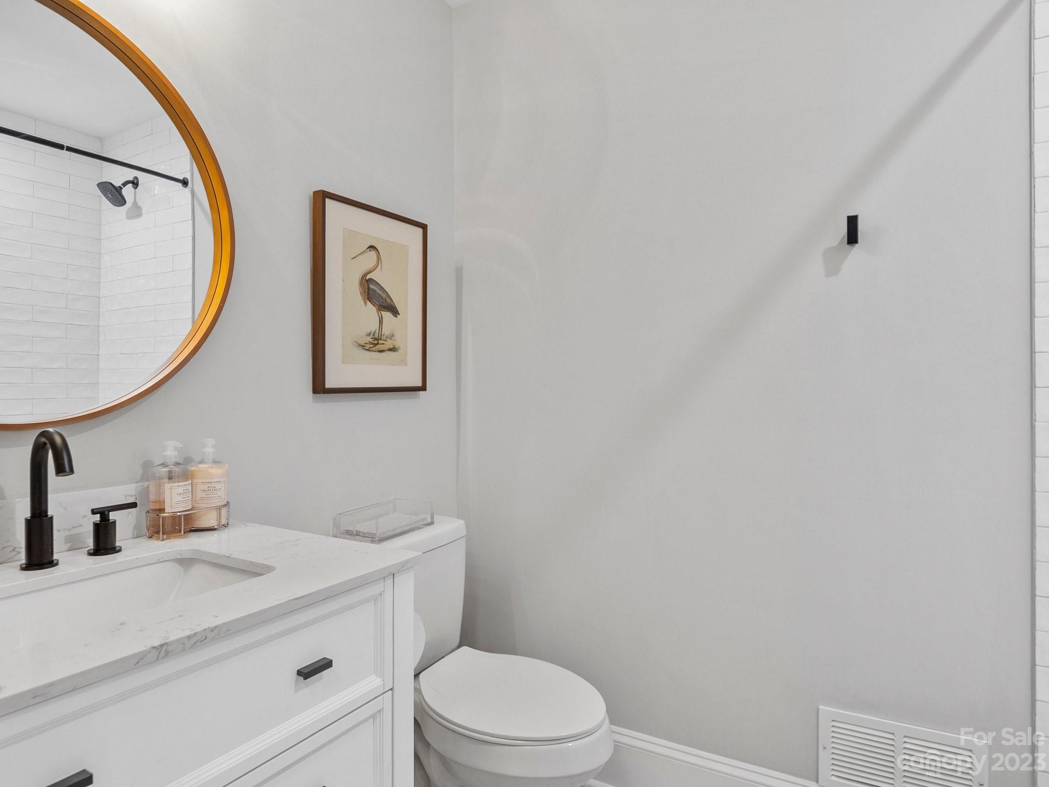 4516 Rounding Run Road Charlotte, NC 28277 - Photo 14 of 33 a bathroom with a toilet a sink and mirror