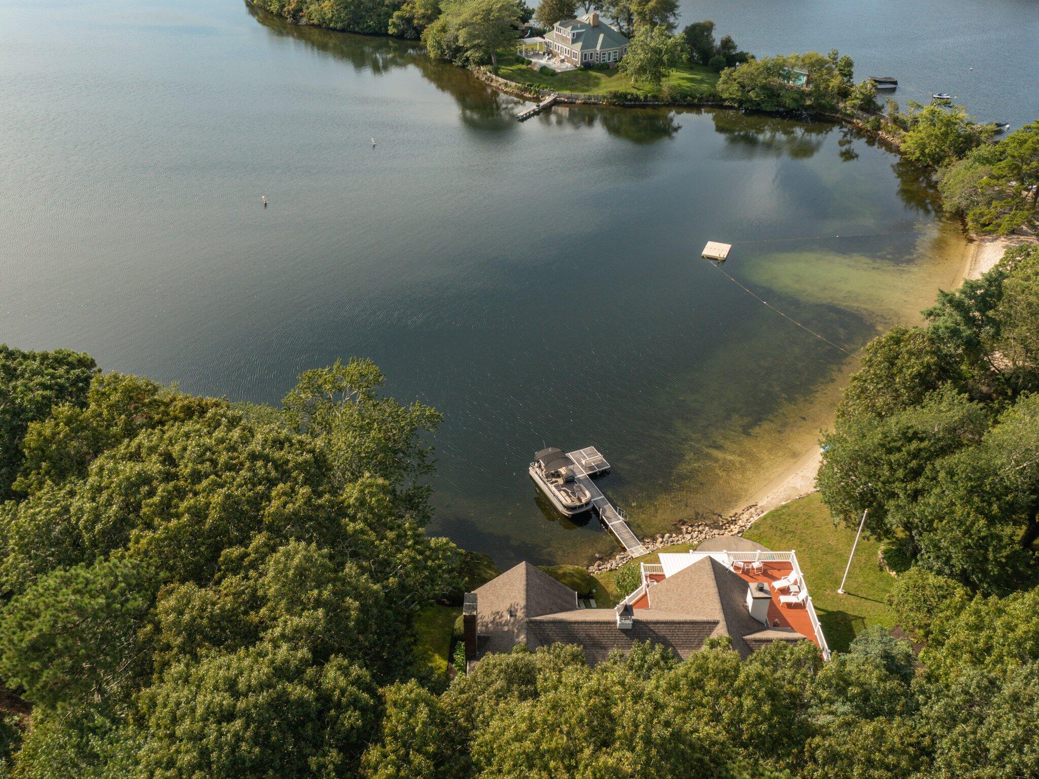 99 Center Lane Centerville, MA 02632 - Photo 80 of 89 an aerial view of a house with swimming pool yard and outdoor seating