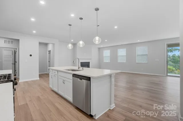 a kitchen with a stove a sink and a refrigerator