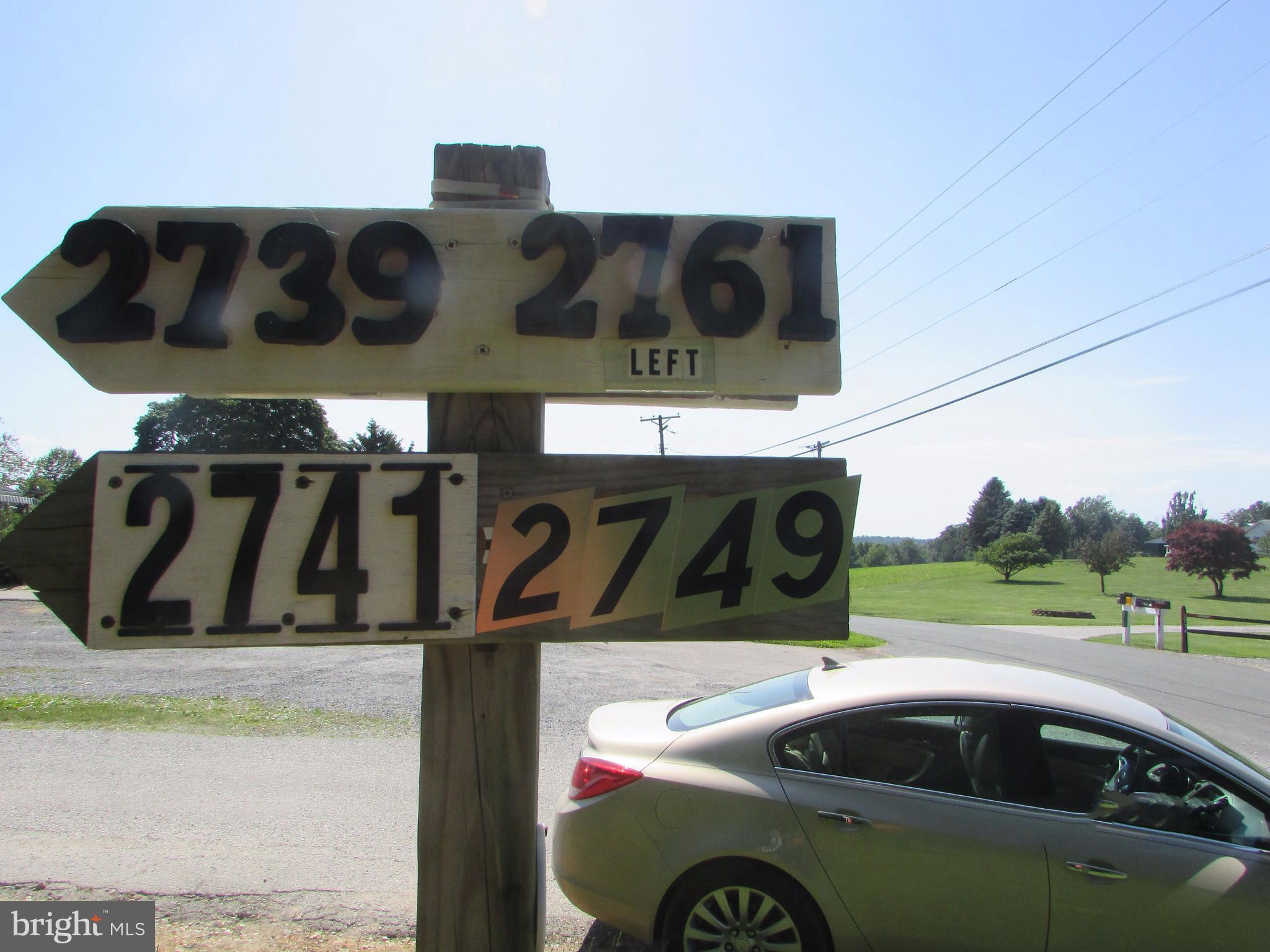 2749 Ebbvale Road Manchester, MD 21102 - Photo 2 of 30 Sign w/Addresses at Street Pointing Back Driveway