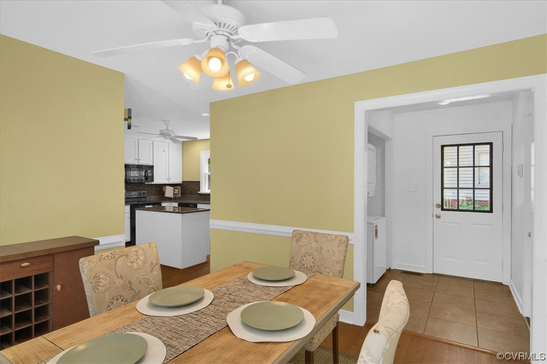 12516 Eagle Ridge Road Henrico, VA 23233 - Photo 18 of 48 Dining area with a ceiling fan, a wealth of natural light, tile floors, and microwave
