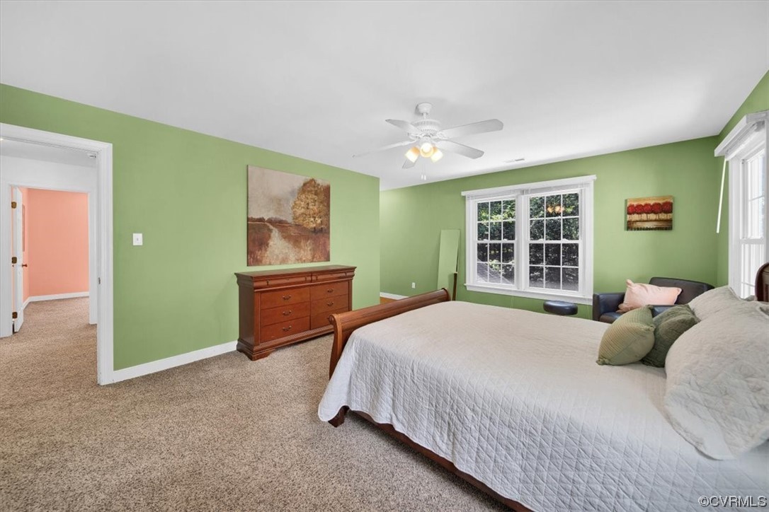 12516 Eagle Ridge Road Henrico, VA 23233 - Photo 29 of 48 Carpeted bedroom featuring a ceiling fan and natural light