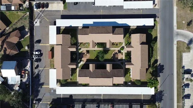 an aerial view of a house