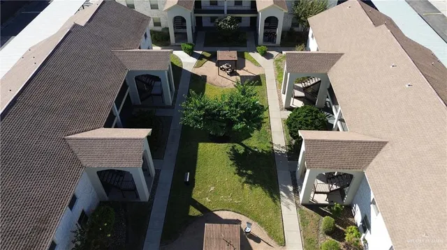 an aerial view of a house