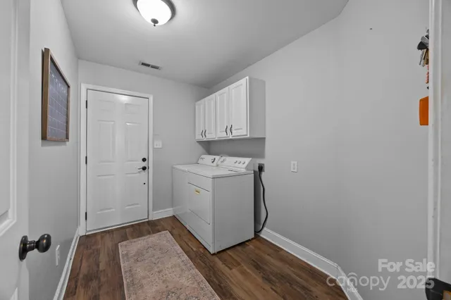 a room with a washer and dryer