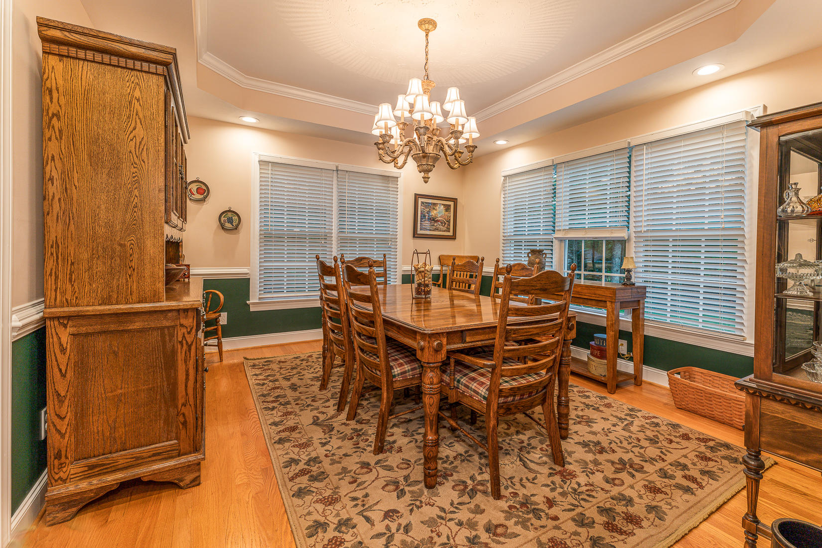 74 Chesney Place Blue Ridge, VA 24064 - Photo 20 of 71 a view of a dining room with furniture and chandelier
