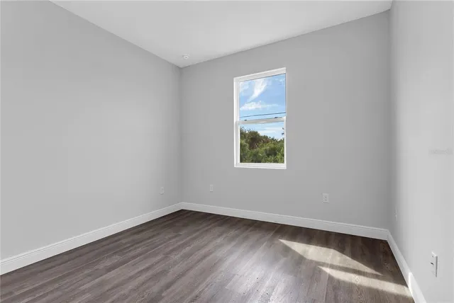 an empty room with a window