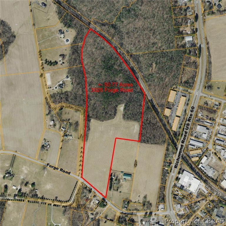 3026 Forge Road Toano, VA 23168 - Photo 2 of 11 3026 Forge Rd Aerial Photo 50.77 Acres