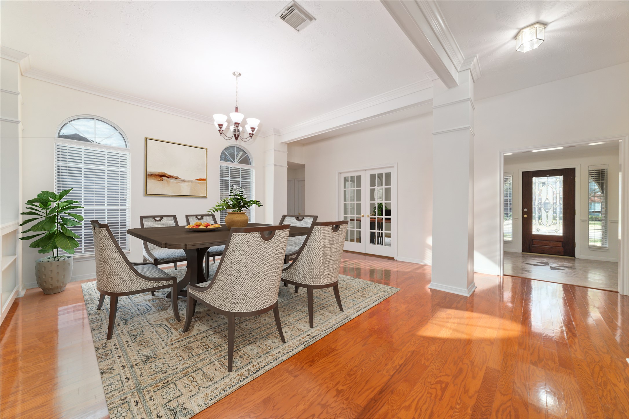 11108 Dawson Road Pearland, TX 77584 - Photo 22 of 43 a view of a dining room with furniture and wooden floor
