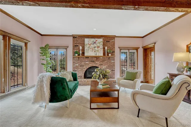 a spacious bathroom with a granite countertop bathtub a mirror and a shower