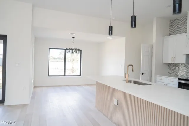 a view of a small space with a window