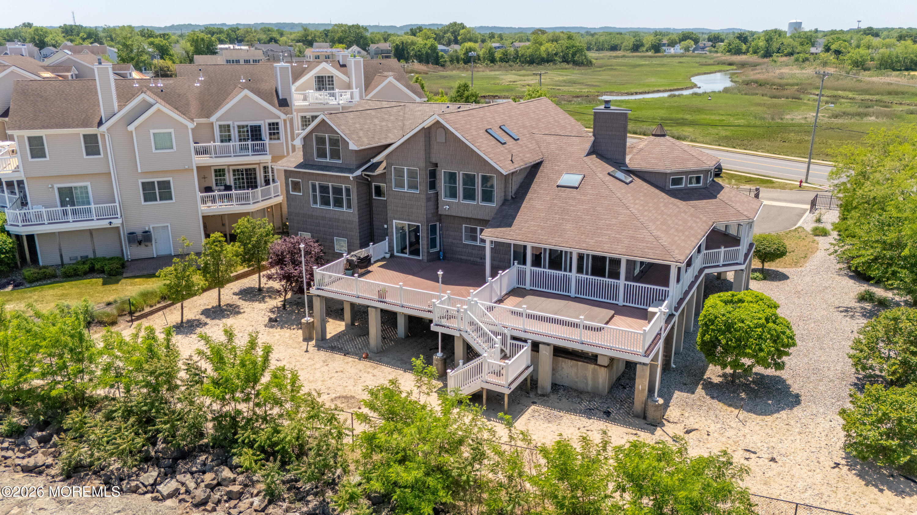 805 Front Street Union Beach, NJ 07735 - Photo 47 of 65 an aerial view of a house with outdoor space and lake view