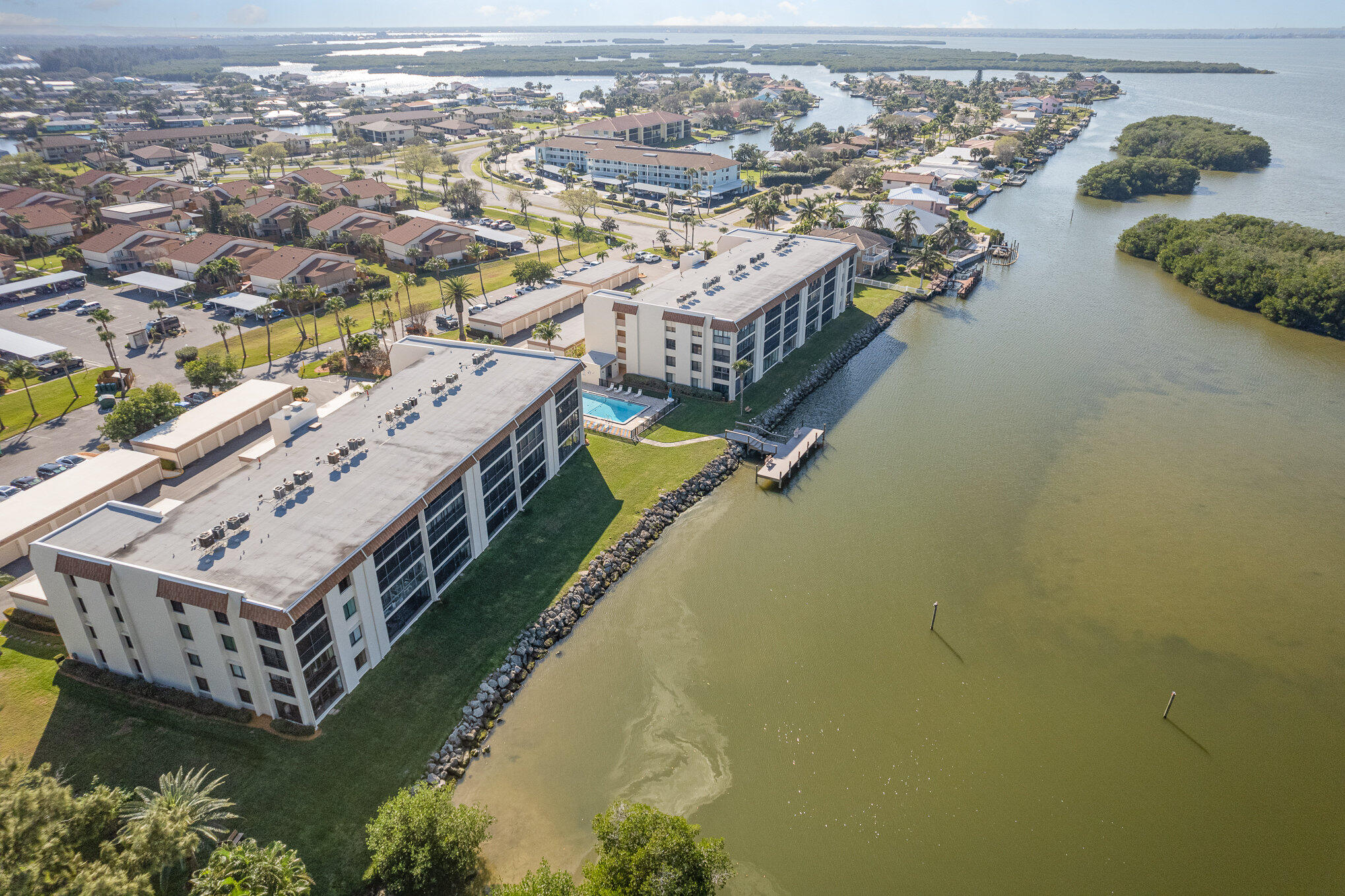 200 South Banana River Boulevard, Unit 804 Cocoa Beach, FL 32931 - Photo 30 of 31 an aerial view of a house with a ocean view