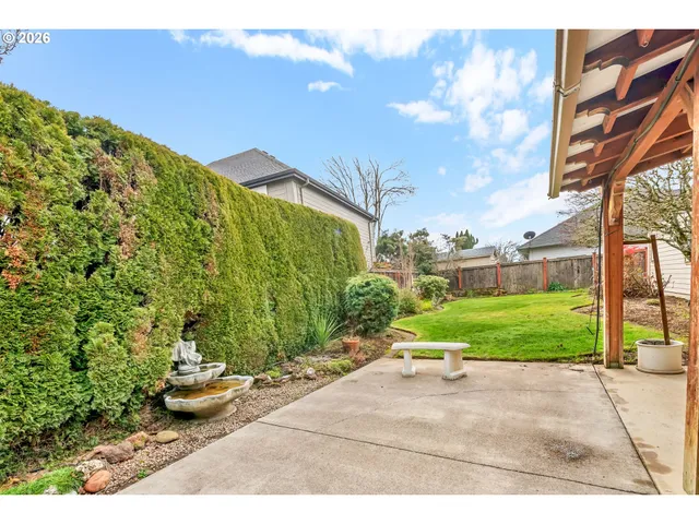a house view with a garden space