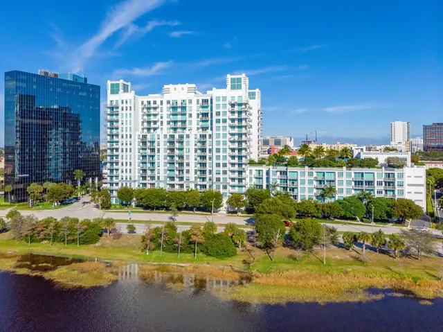 a view of a city with tall buildings