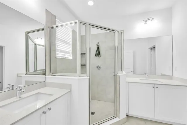 a view of a lake with city