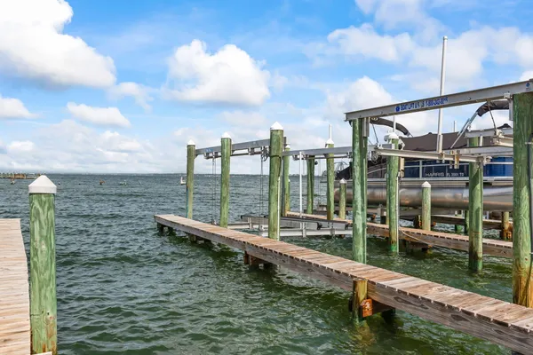 a view of a terrace with sky view
