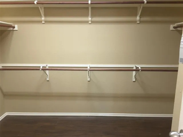 a close up view of racks on a wall