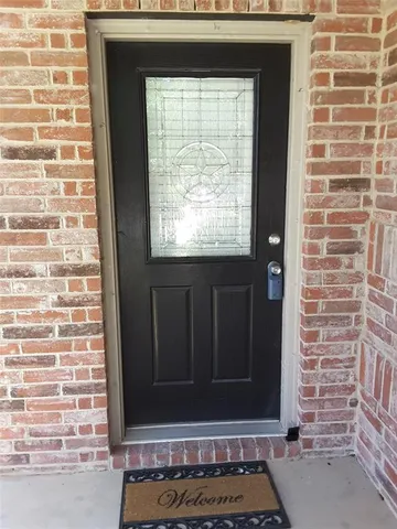 a view of front door of house