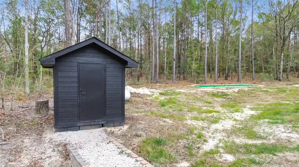 a backyard of a house with lots of green space