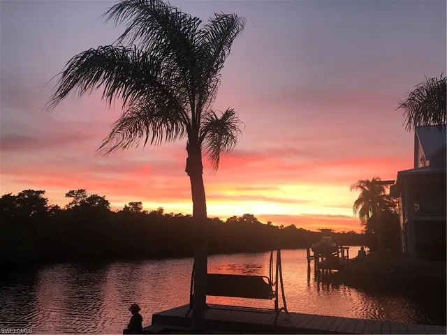 a view of a lake with a mountain in the background