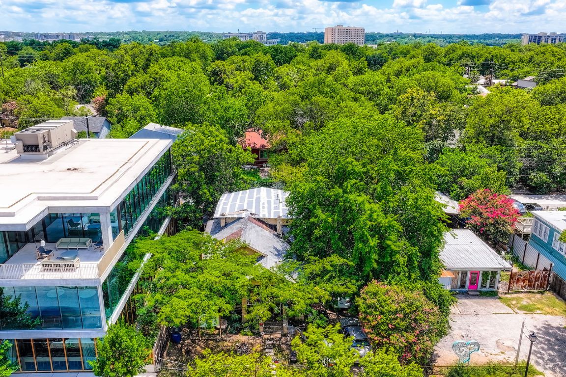 1409 East Cesar Chavez Street Austin, TX 78702 - Photo 3 of 11 a aerial view of a house with swimming pool garden and patio