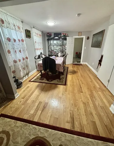 a view of a living room with furniture