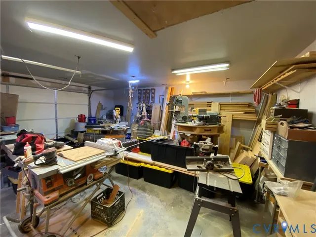 a storage room with lots of appliances